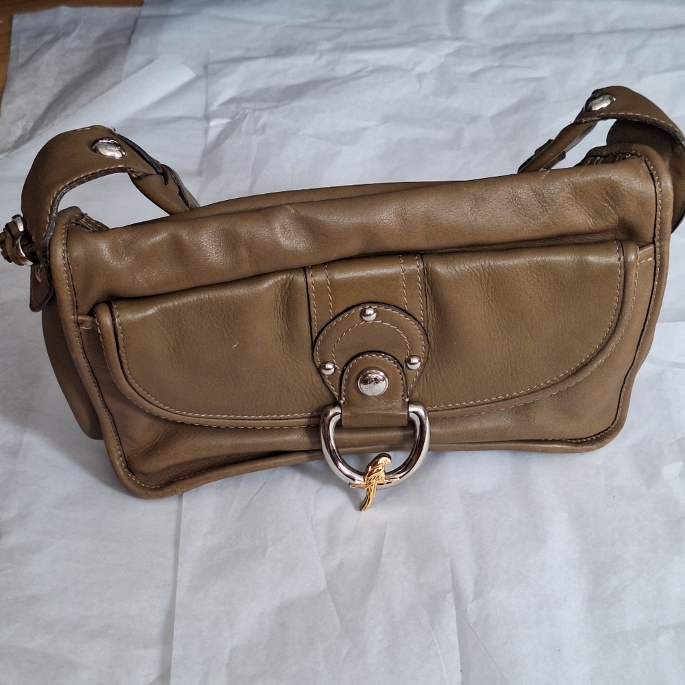 Cettu Tan Soft Italian Leather Shoulder Handbag